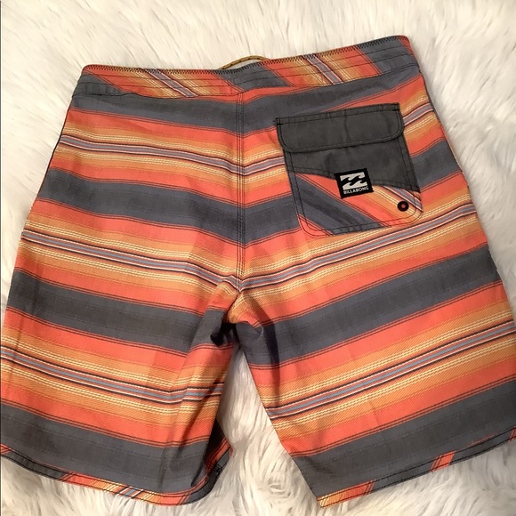 Billabong lo tides 73 stripes orange gray size 31